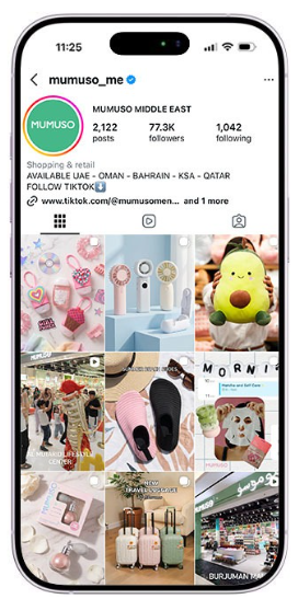 Mumuso Middle East Instagram feed